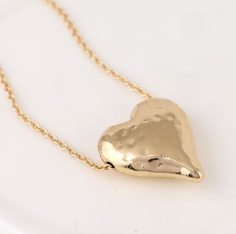 Elara Hammered Heart Necklace - Various Colours