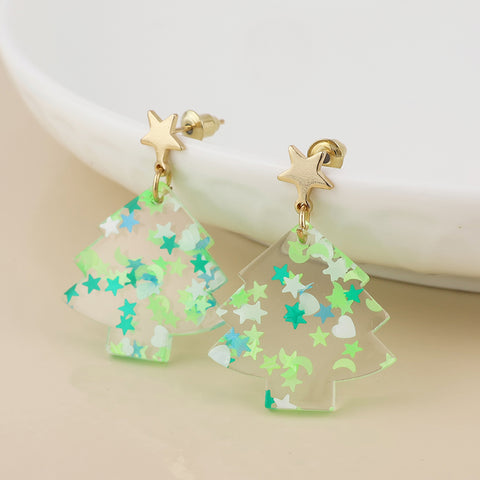 Piney Confetti Xmas Earrings - Various Colours