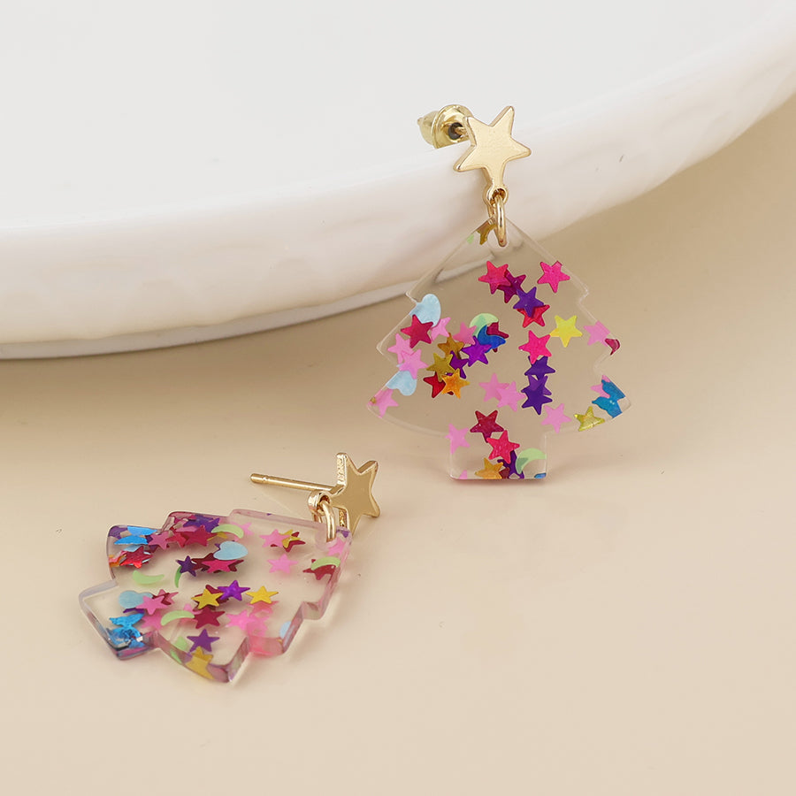 Piney Confetti Xmas Earrings - Various Colours