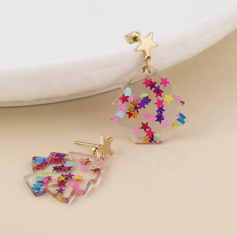 Piney Confetti Xmas Earrings - Various Colours