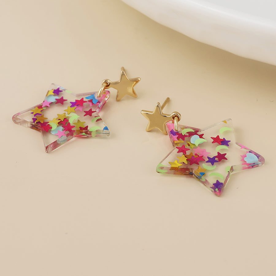 Cosmic Confetti Star Earrings - Various Colours