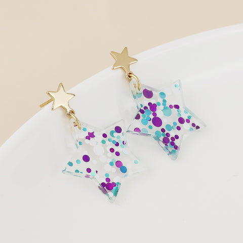 Cosmic Confetti Star Earrings - Various Colours