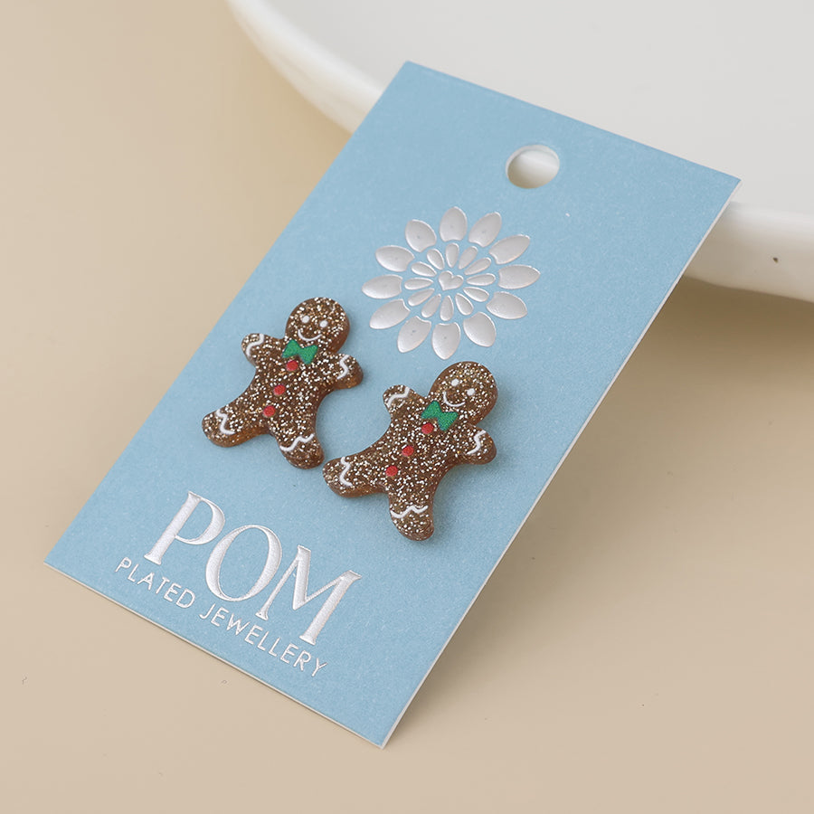 Ginger Gingerbread Stud Earrings