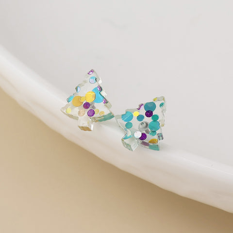 Tiny Confetti Tree Earrings - Various Colours
