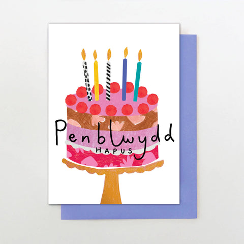 Penblwydd Hapus Cake Card