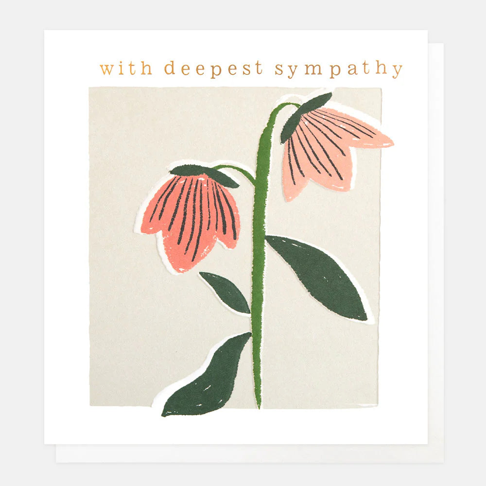 Pink Flowers Sympathy Card