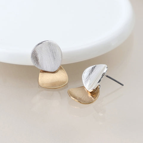 Mixed Finish Brushed Shapes Studs