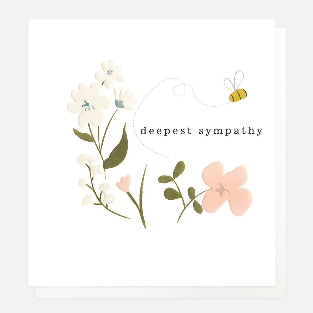 Flowers & Bee Deepest Sympathy Card