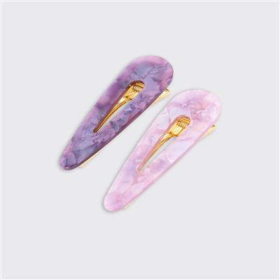 Aura Set Of 2 Hairclips - Various Colours