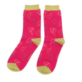 Miss Sparrow Sketch Heart Socks - Various