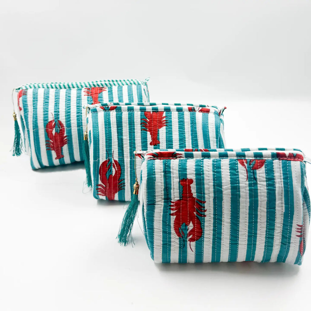 Lobster Quilted Wash Bag - Various Sizes