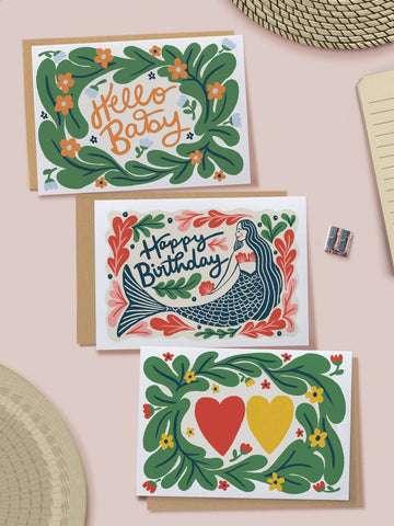 Hello Baby Floral Card