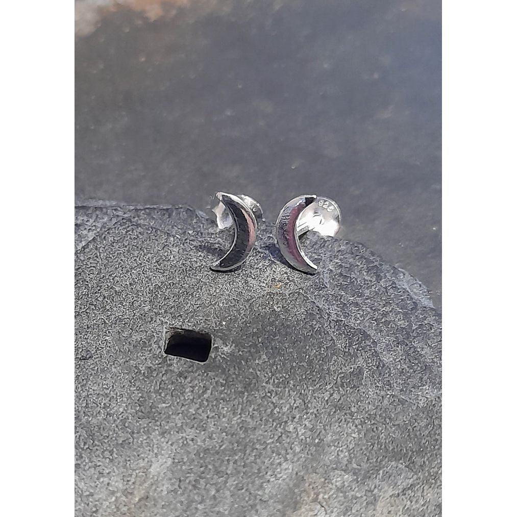 Moon Sterling Silver Stud