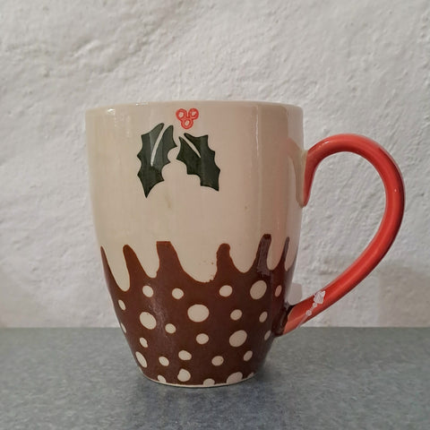 Large Stoneware Christmas Pudding Design Mug