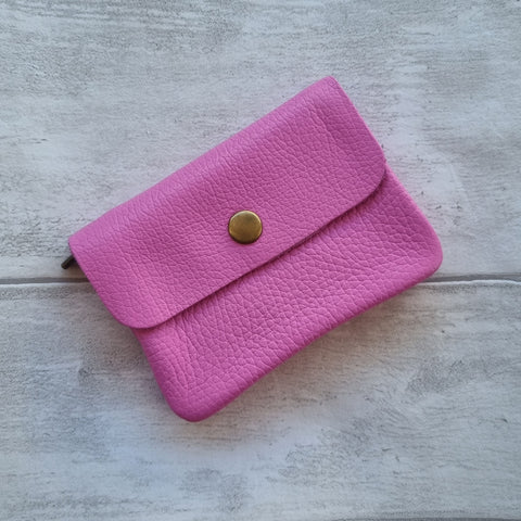 Small Leather Button Coin Purse - Various Colours