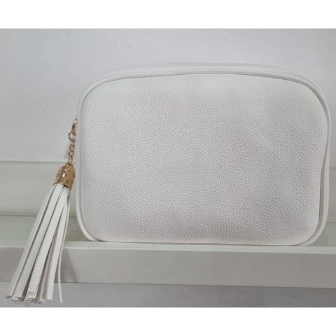 Crossbody Bag with Gold Detail & Tassel - Various Colours