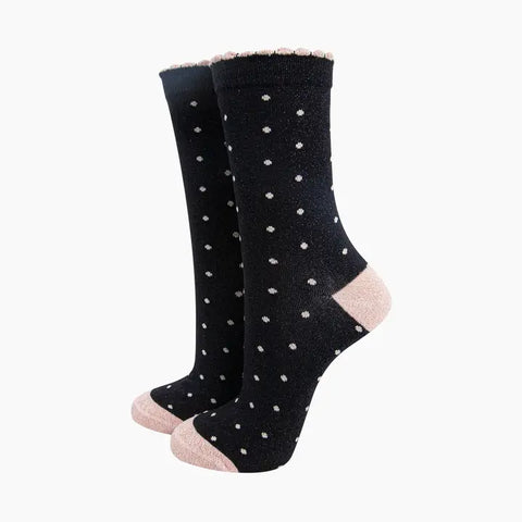 Small Spots Glitter Socks - Various Colours