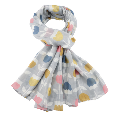 Tulips Print Lightweight Scarf - Various Colours