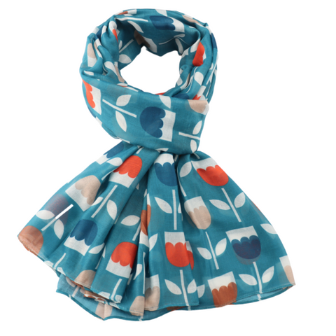 Tulips Print Lightweight Scarf - Various Colours