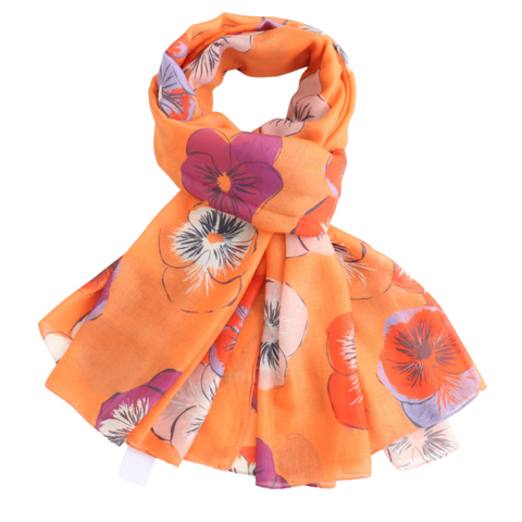 Pansies Lightweight Scarf - Various Colours