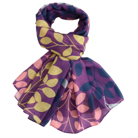 Leafy Branches Lightweight Scarf - Various Colours