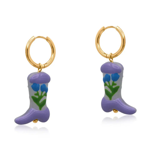 Cowboy Boot Earrings - Various Colours
