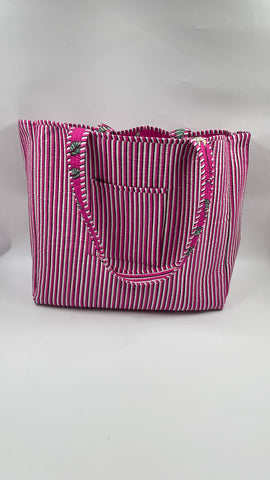 Kantha Quilted Boho Animal Reversible Tote Bag 