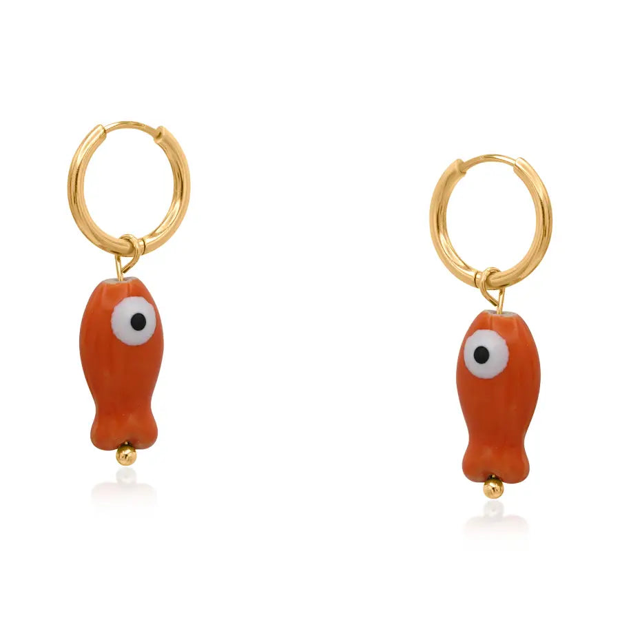 Fish Ceramic Earrings - Various Colours