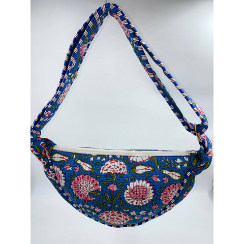 Quilted Cross Body Bag - Blue