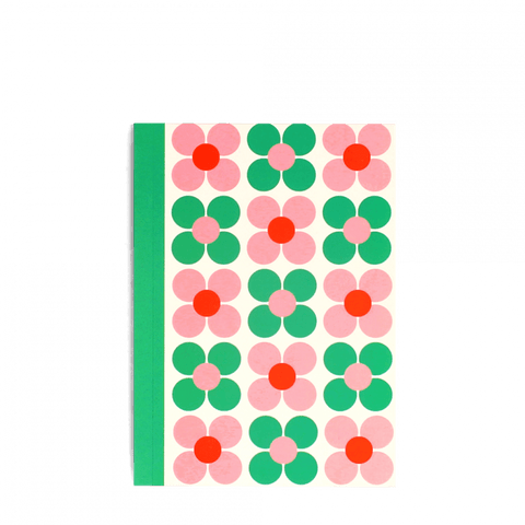 A6 Notebook - Pink & Green Daisy