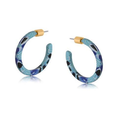 Resin Hoop Earrings - Various Colours