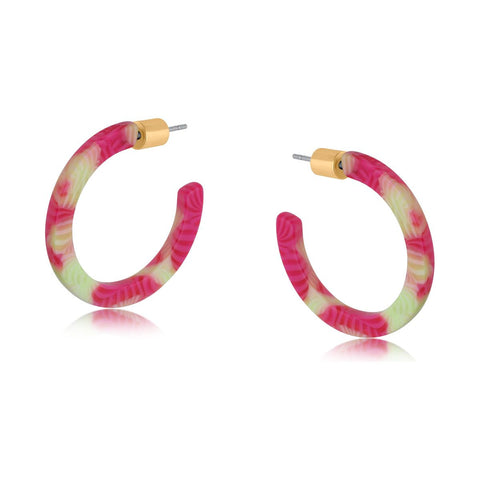 Resin Hoop Earrings - Various Colours