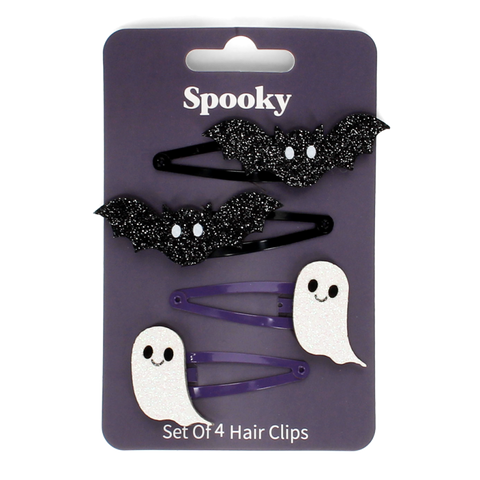 Glitter hair clips (set of 4) - Spooky