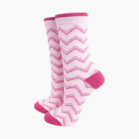 Zig Zag Glitter Socks - Various Colours