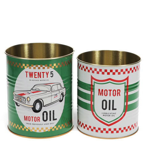 Motor Oil Storage Tins - Various Colours