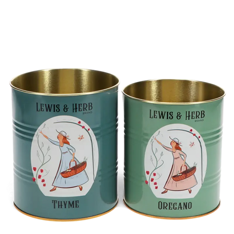 Lewis And Herb Storage Tins - Various Colours