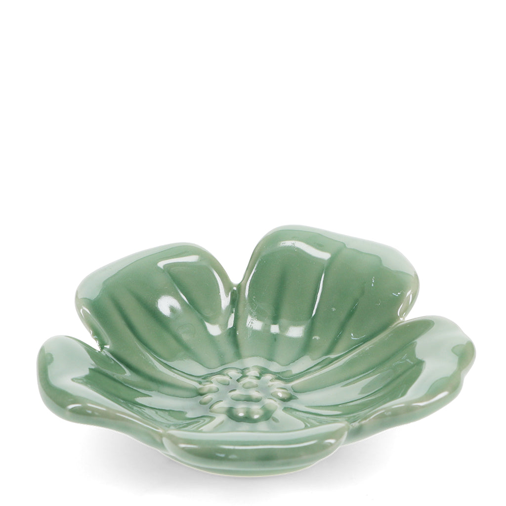 Ceramic Flower Dish - Green