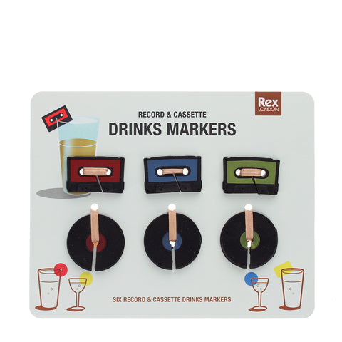 Music Drinks Markers - Record and Cassette