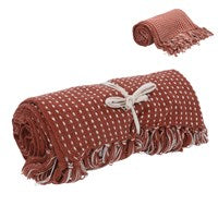 Woven Cotton Throw Stab Stitch - Various Colours