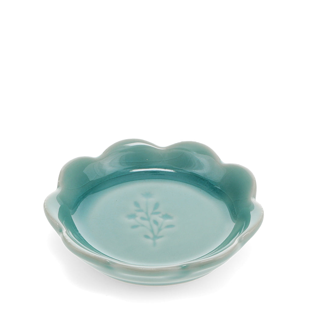 Scalloped Floral Trinket Dish