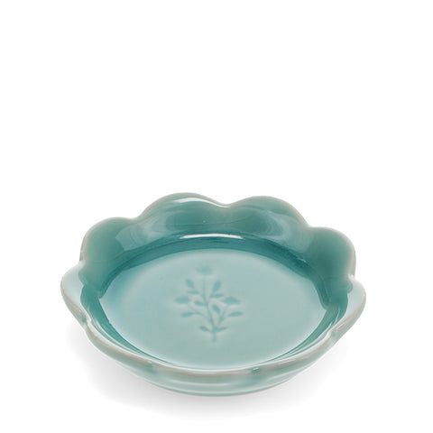 Scalloped Floral Trinket Dish