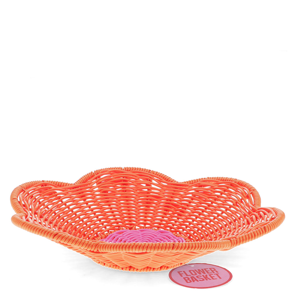 Flower Woven Plastic Basket