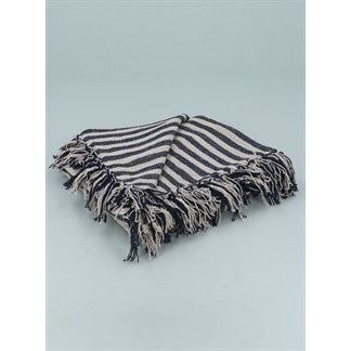 Woven Stripe Cotton Throw - Various Colours