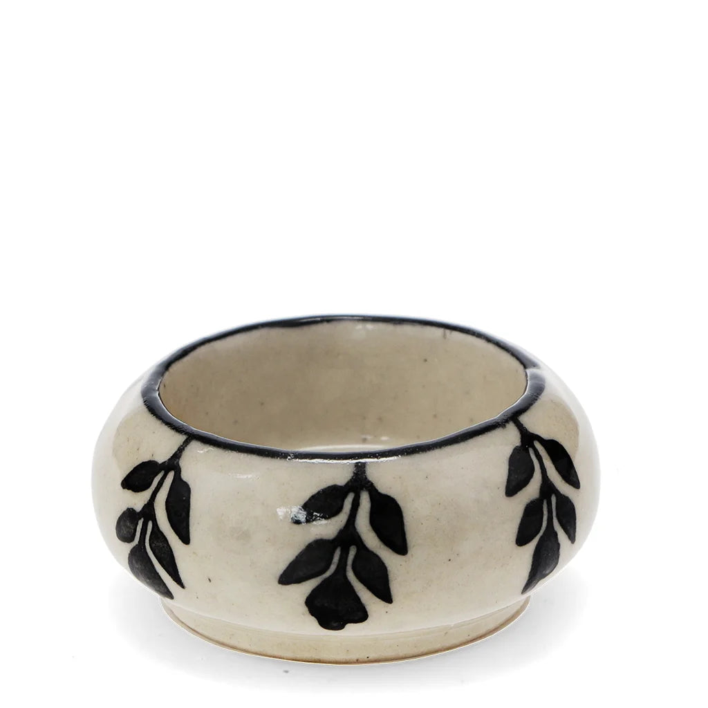 Black Botanical  Tealight Holder
