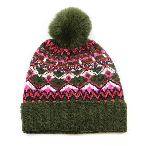 Scandi Starflower Hat with Bobble -  Various Colours