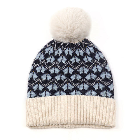 Scandi Flower Bobble Hat -  Various Colours