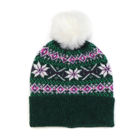 Scandi Starflower Hat with Bobble -  Various Colours