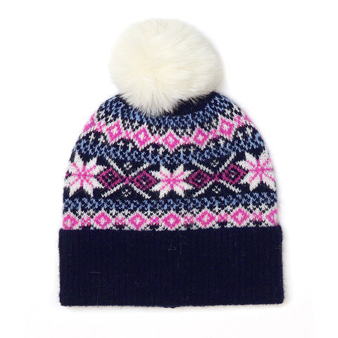 Scandi Starflower Hat with Bobble -  Various Colours