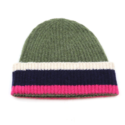 Ribbed Striped Beanie Hat -  Various Colours