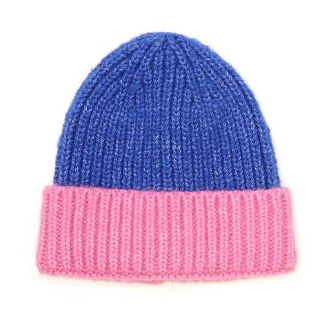 Ribbed Knit Turn Up Beanie Hat -  Various Colours